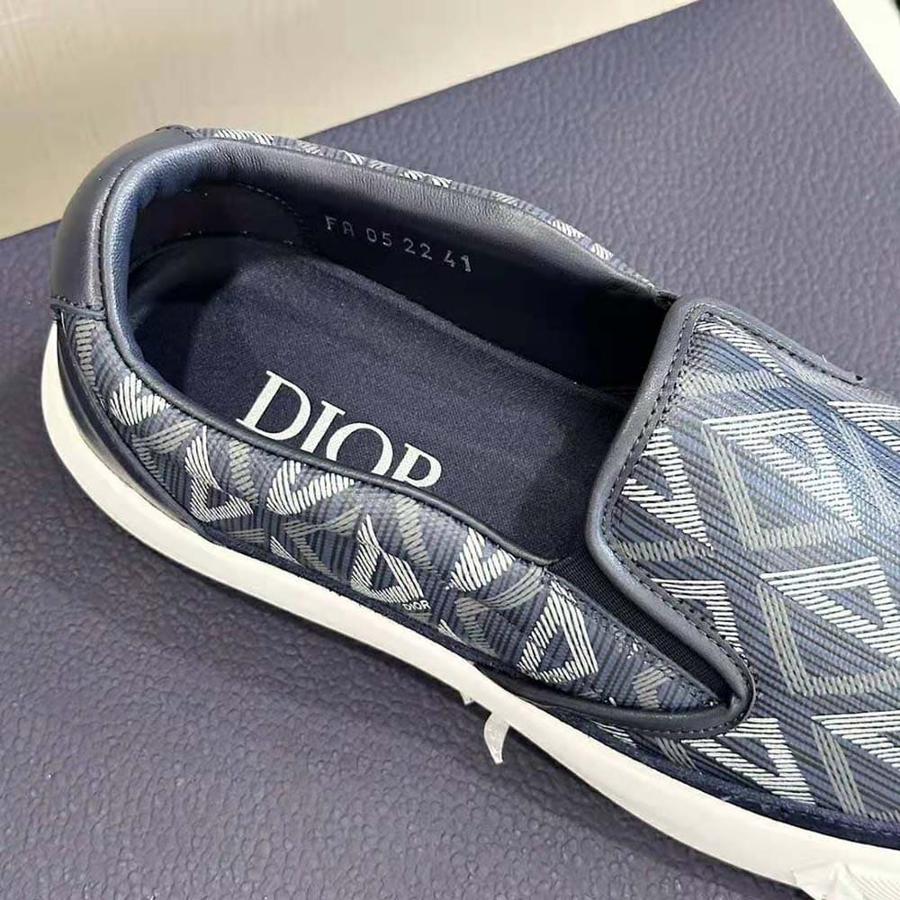 GIÀY DIOR B101 Slip-on Sneaker Black CD Diamond Canvas and Smooth Calfskin