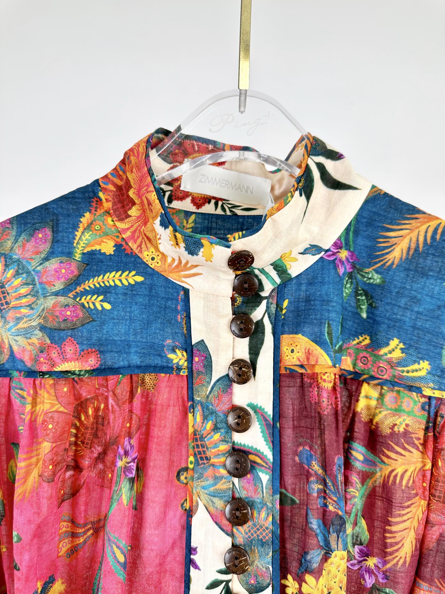 VÁY ZIMMERMANN Colorful Flower Vintage Dress Dài Tay