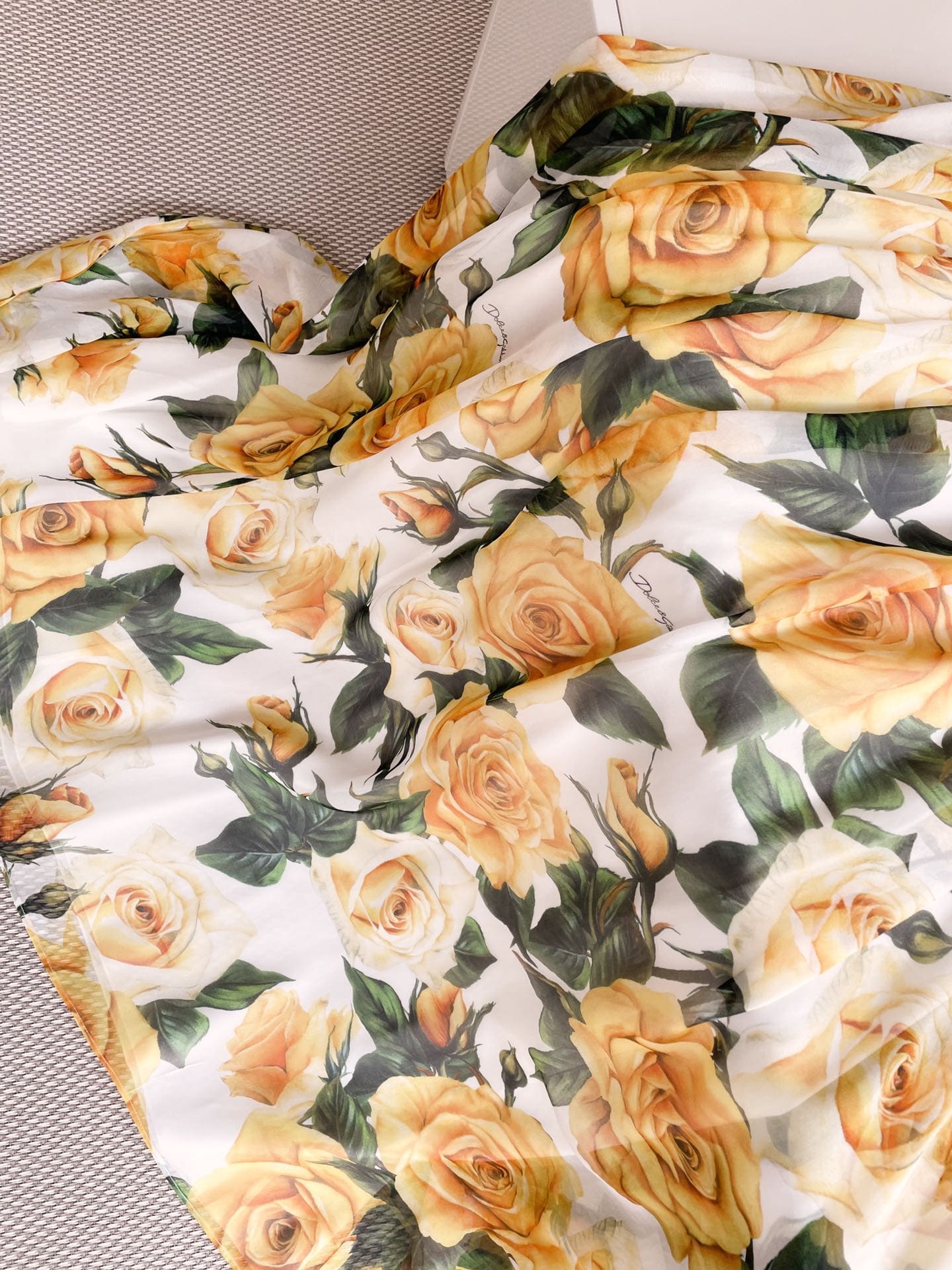 ĐẦM HAI DÂY DOLCE & GABBANA GREEN YELLOW FLORAL PRINT DRESS High Classy