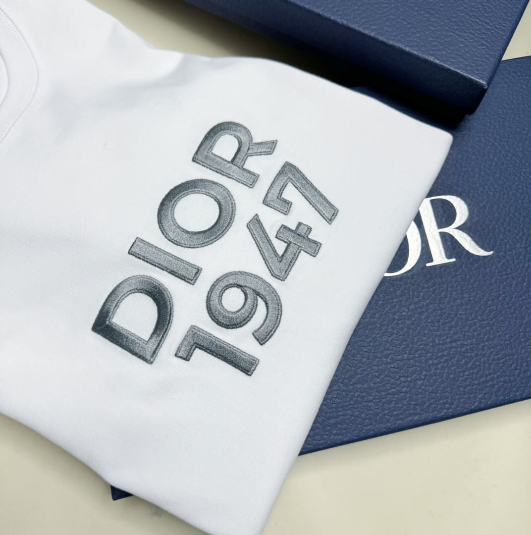 ÁO DIOR 1947 EMBROIDERY T SHIRT WHITE