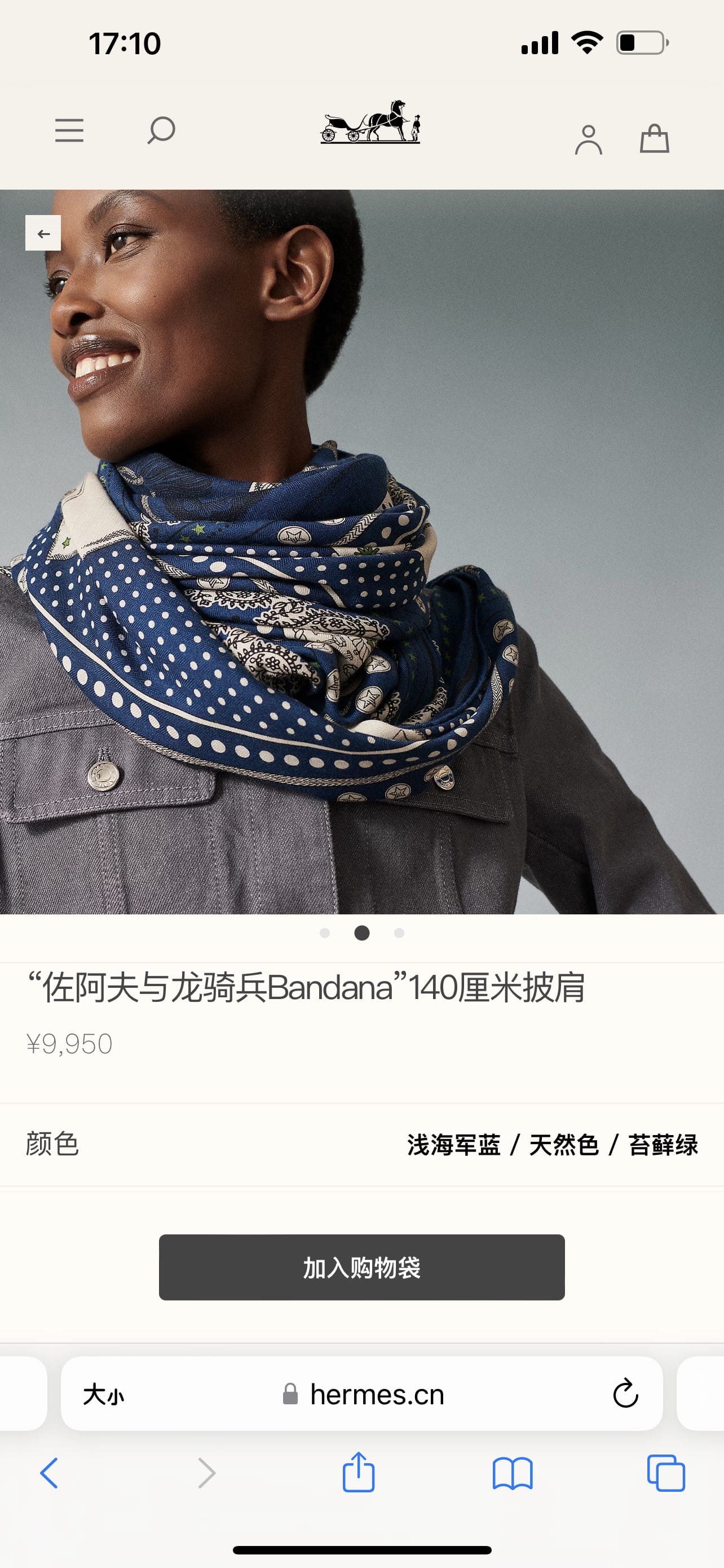 KHĂN HERMES H Family cashmere scarf