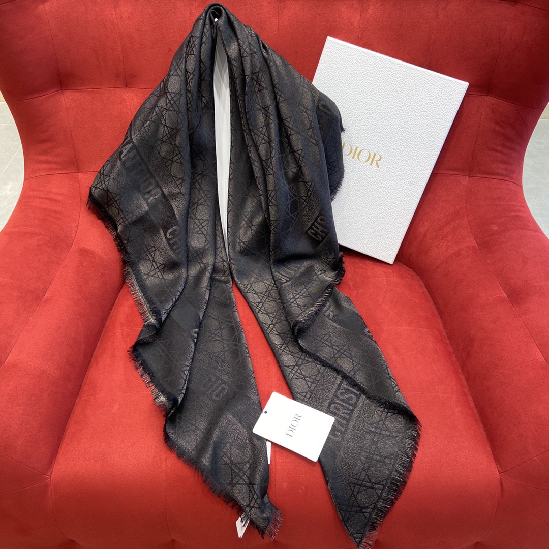 KHĂN Christian Dior Rattan gold wire shawl Scarf