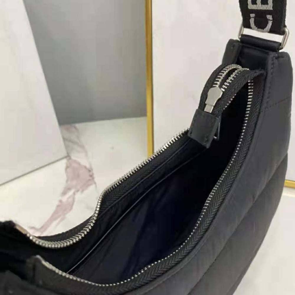 TÚI Celine Women Medium Ava Bag with Celine Strap in Quilted Nylon-Black