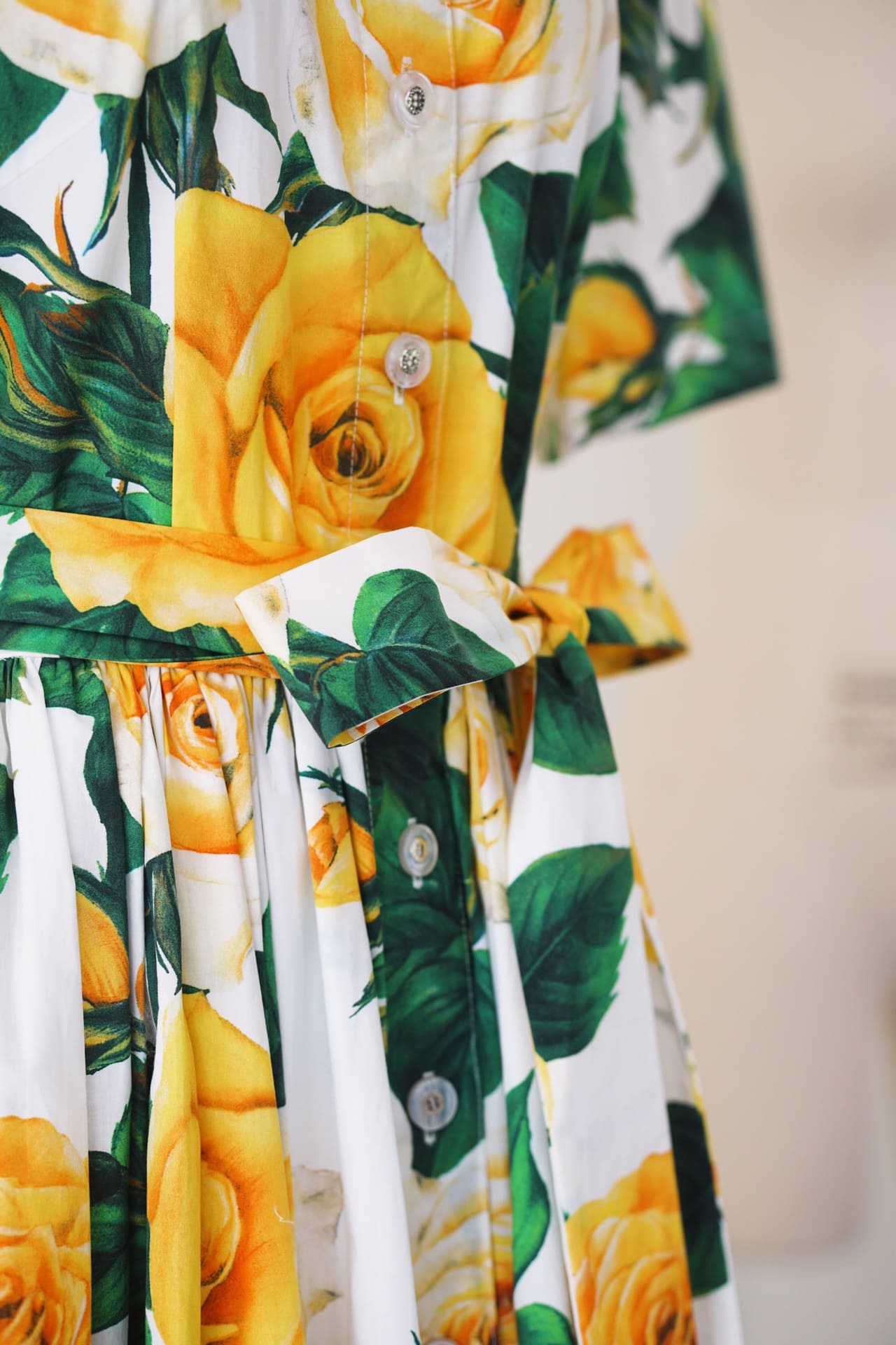VÁY DOLCE & GABBANA GREEN YELLOW FLORAL PRINT MIDI DRESS High Classy