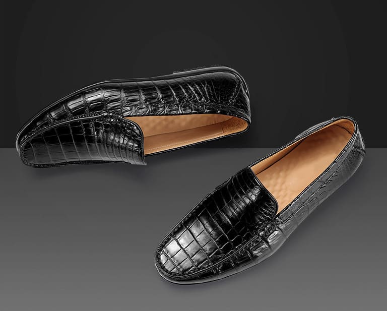 Giày lười nam Alligator Driving Toe Slip-on da cá sấu thủ công
