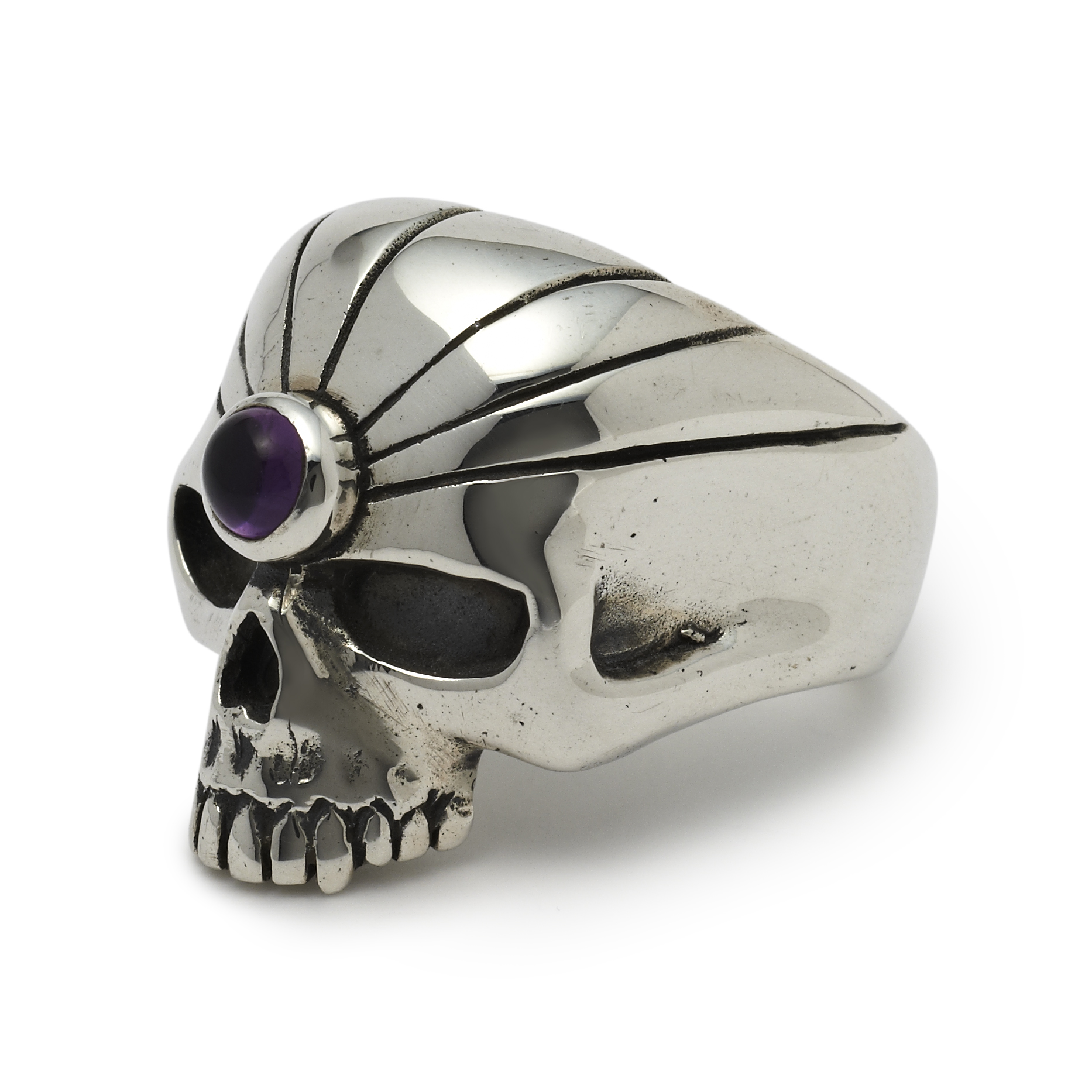 THE Stone Evil Skull Ring silver sterling 925 Italia