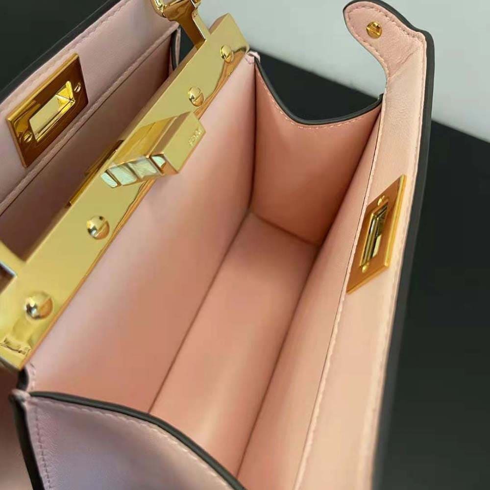 TÚI Fendi Women Peekaboo ISeeU Petite Pink Padded Nappa Leather Bag