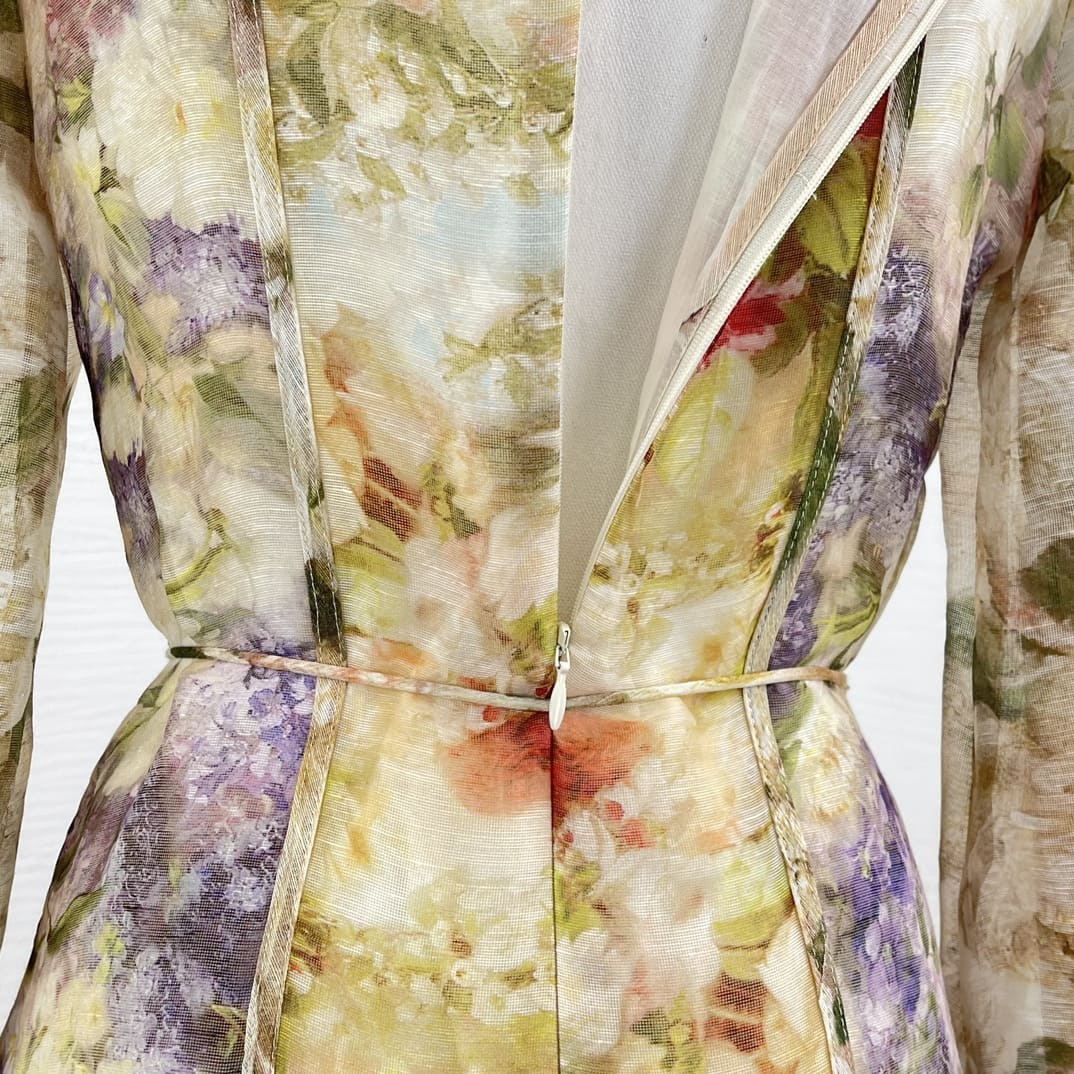 VÁY ZIMMERMANN Multi Color Floral Pirnt Vintage Mini Dress High Classy