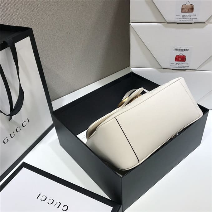 TÚI Gucci GG marmont small top handle bag white Top Quality