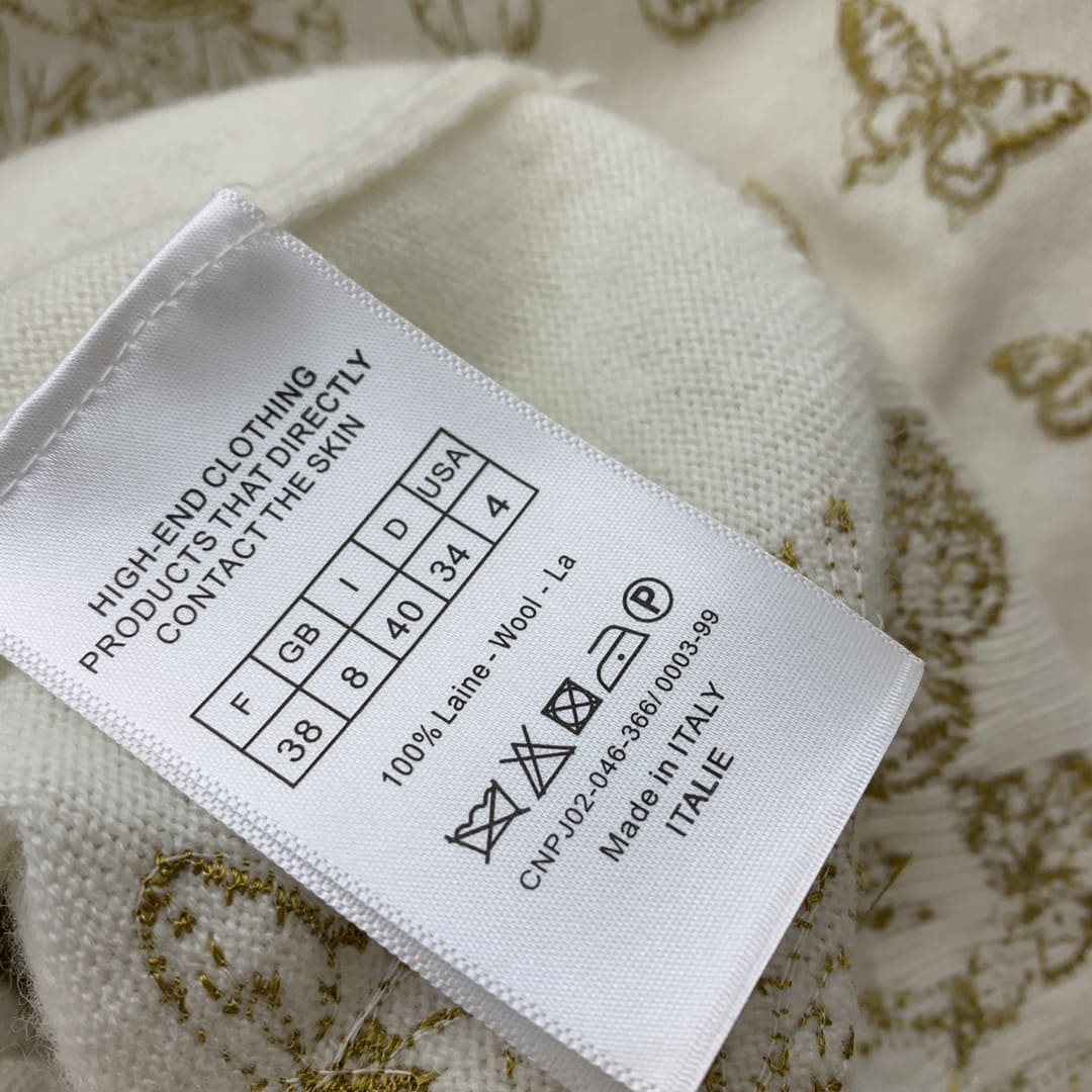 ÁO DIOR Round-Neck White Sweater