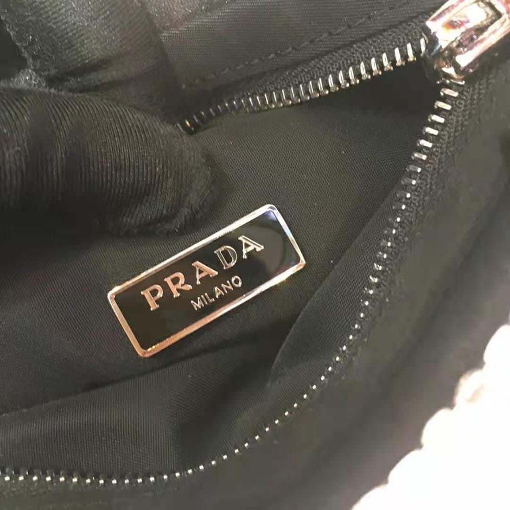 TÚI Prada Women Satin Handbag with Crystals-Black