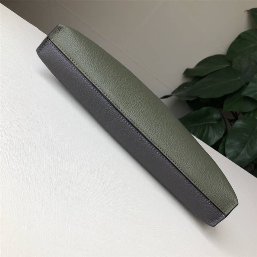 Túi LOEWE ladies clutch bag new pebbled leather T Pouch handbag Elephant and Green