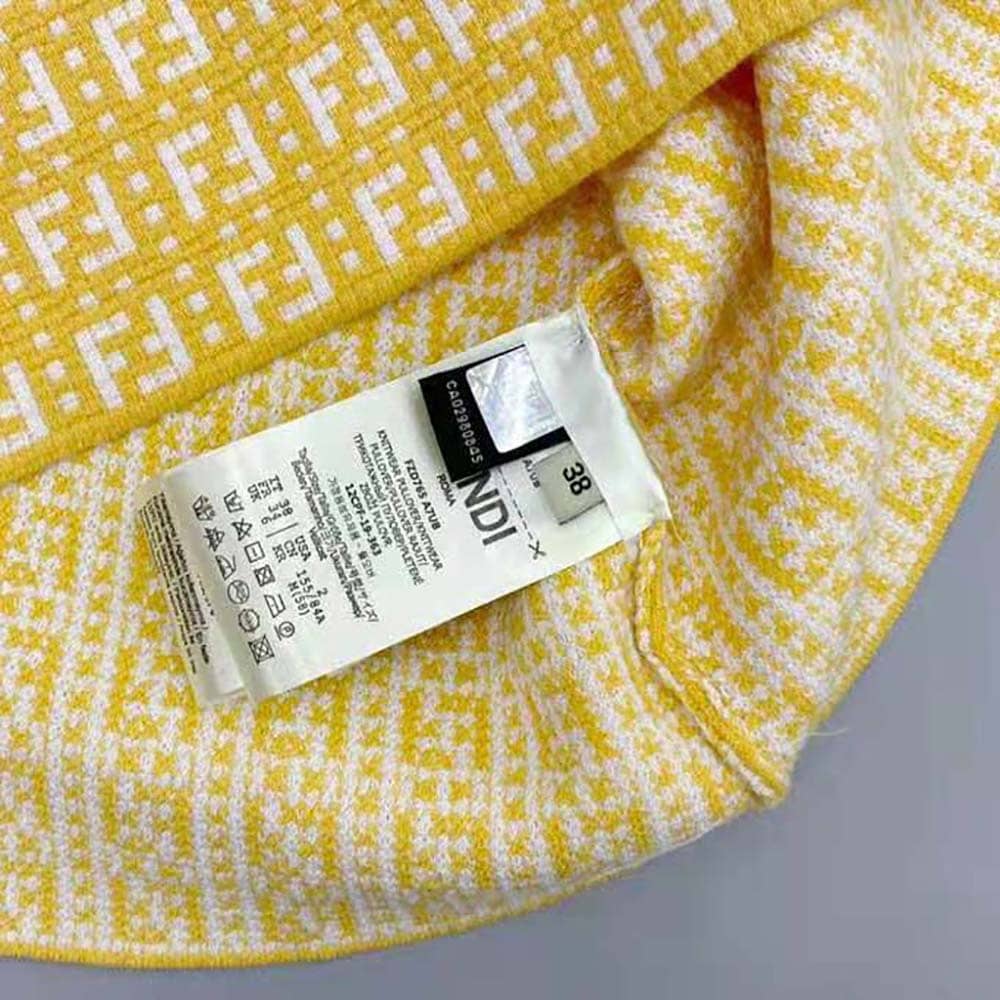 VÁY Fendi Women Made of Viscose with an Orange and White Jacquard FF Motif