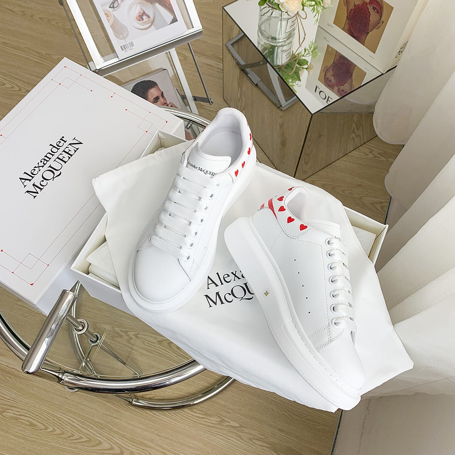 GIÀY ALEXANDER MCQUEEN SNEAKERS SHOES AAA UNISEX NAM VÀ NỮ DA BÊ HẢO HẠNG