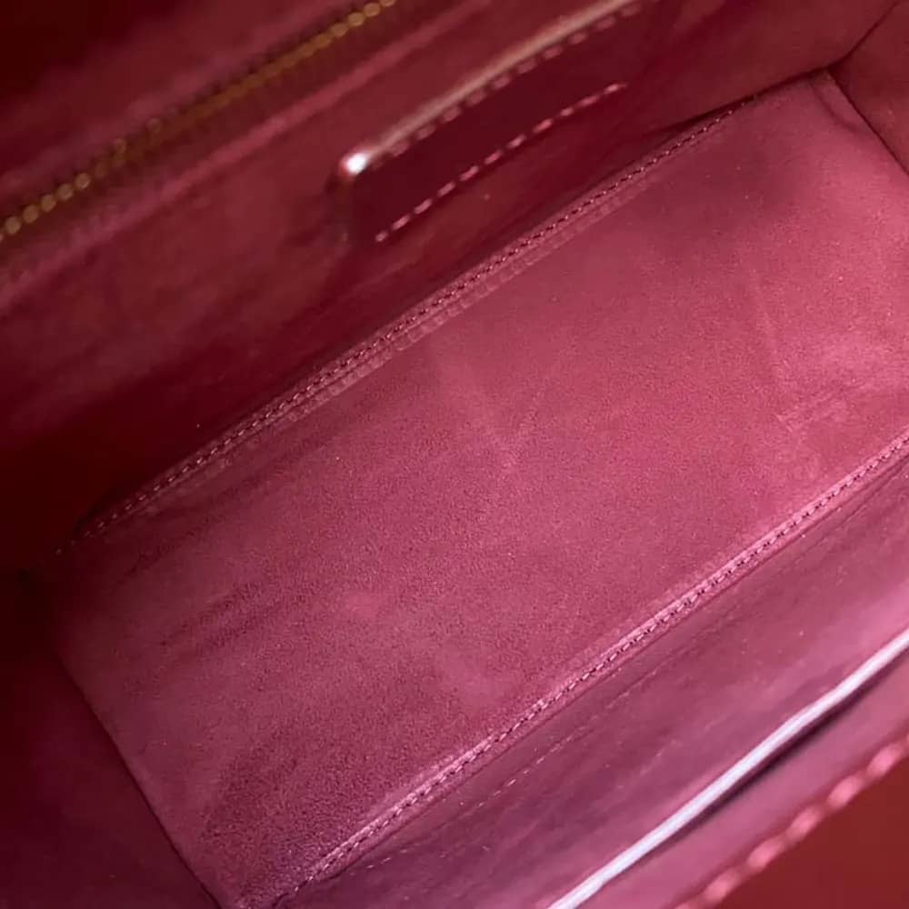 TÚI Dior nữ cỡ trung màu đỏ anh đào da bê Cannage Patent