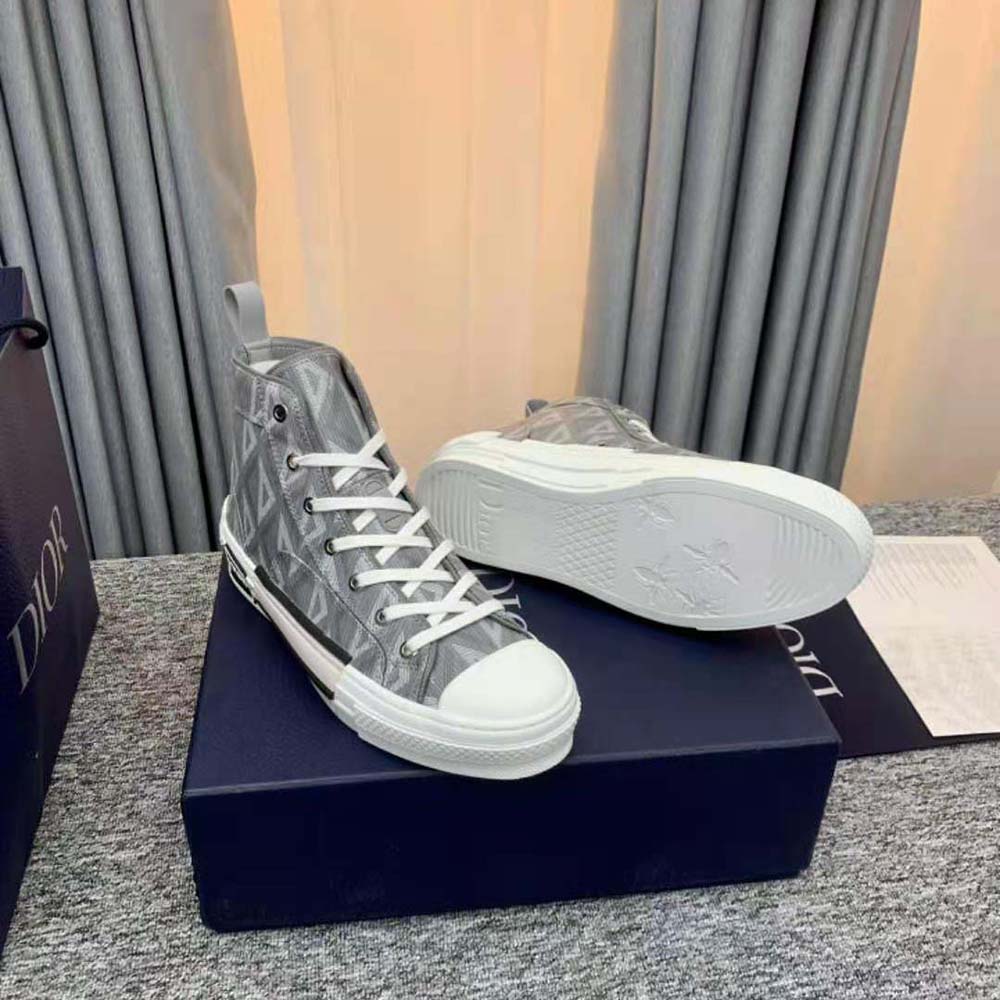 GIÀY DIOR Unisex B23 High-Top Sneaker Dior Gray CD Diamond Canvas