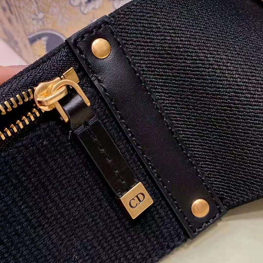 DÂY LƯNG Dior Women Saddle Belt Black Smooth Calfskin and Technical Fabric 80 MM