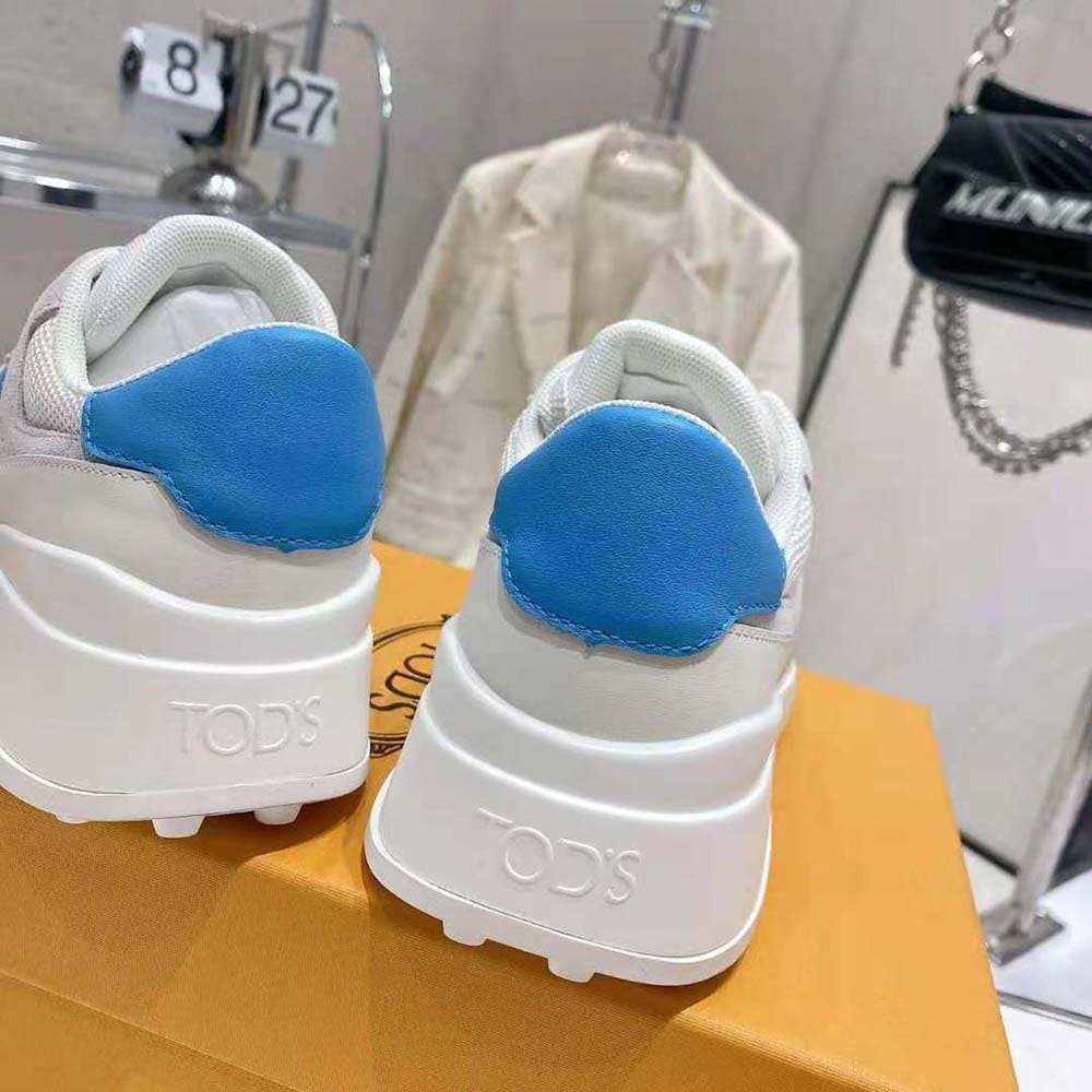 GIÀY TODS Sneakers in Suede and Smooth Leather-Blue
