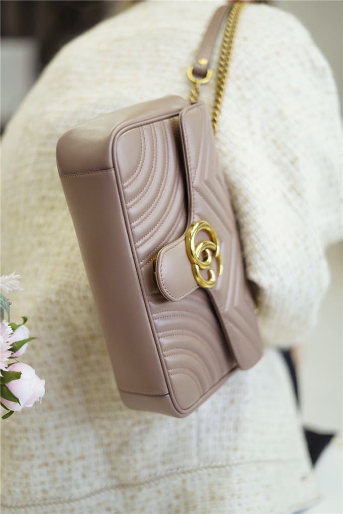 TÚI Gucci Marmont small matelasse shoulder bag beige Top Quality