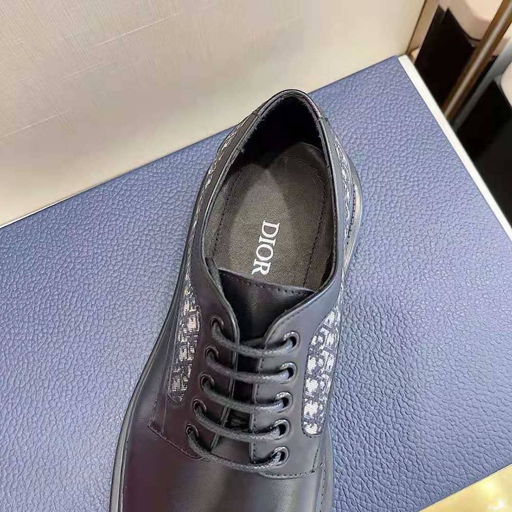 GIÀY DIOR Explorer Derby Da bê đen mịn