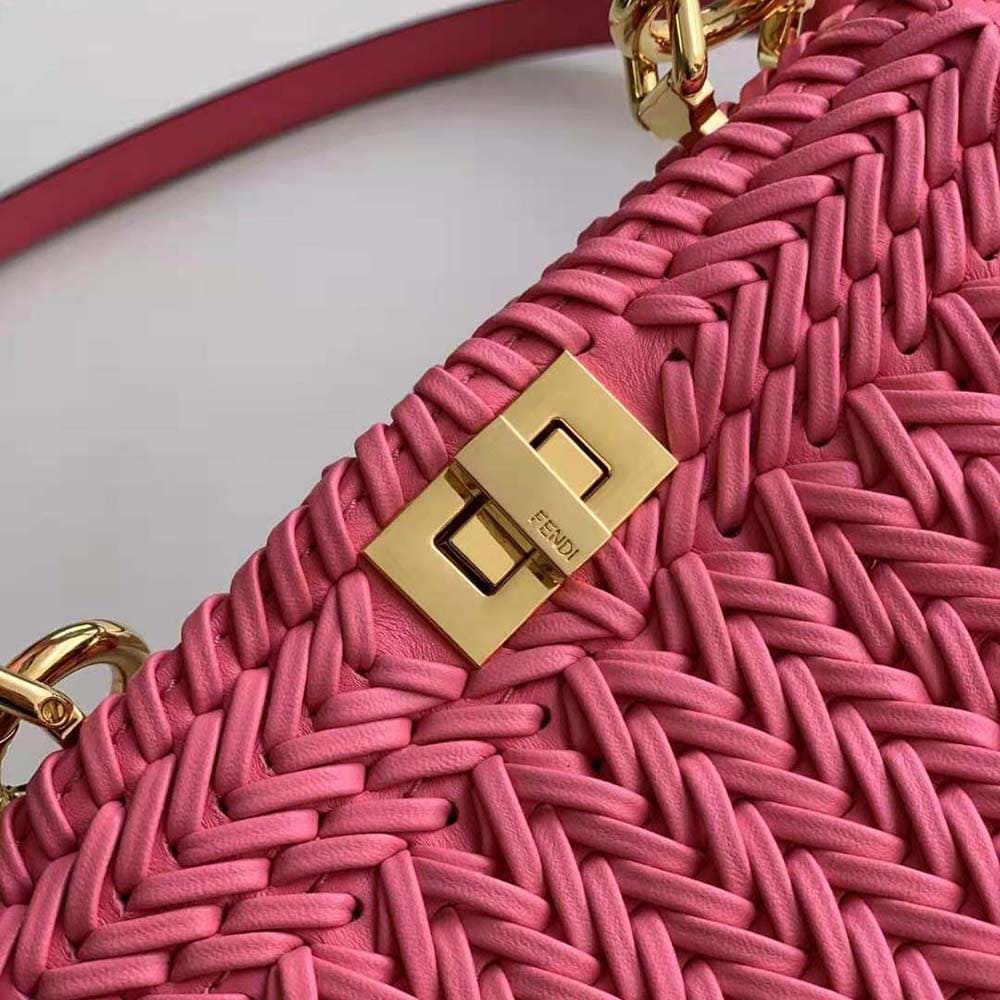 TÚI Fendi Women Peekaboo ISeeU Petite Pink Padded Calfskin Leather Bag