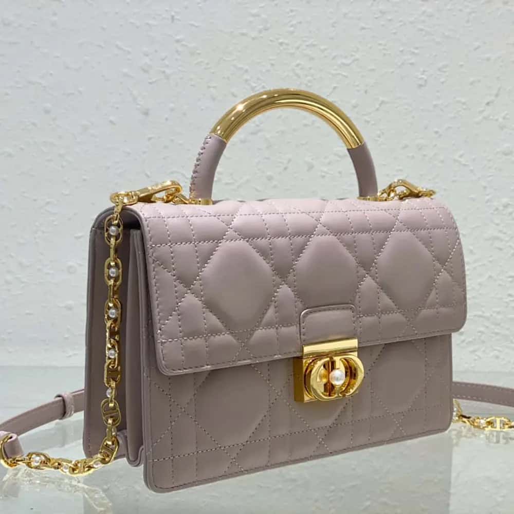 TÚI Dior Ange Bag Trench Beige Macrocannage Lambskin cho nữ cỡ trung