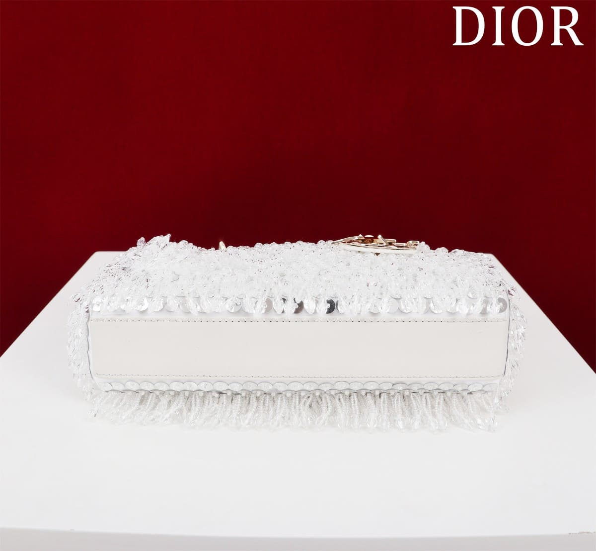TÚI CHRISTIAN DIOR Lady-Joy embroiders tattered hạt cườm trắng
