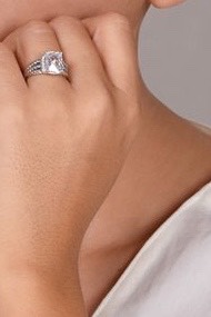 DAVID YURMAN petite white topaz ring and moissanite diamonds