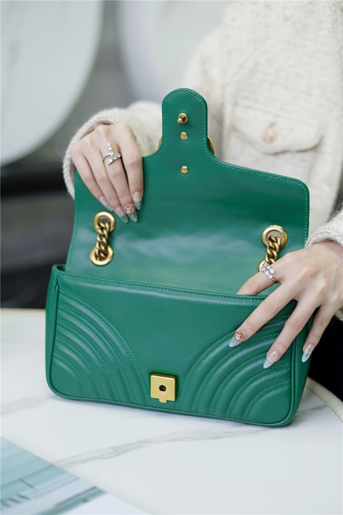 TÚI Gucci Marmont small matelasse shoulder bag green Top Quality