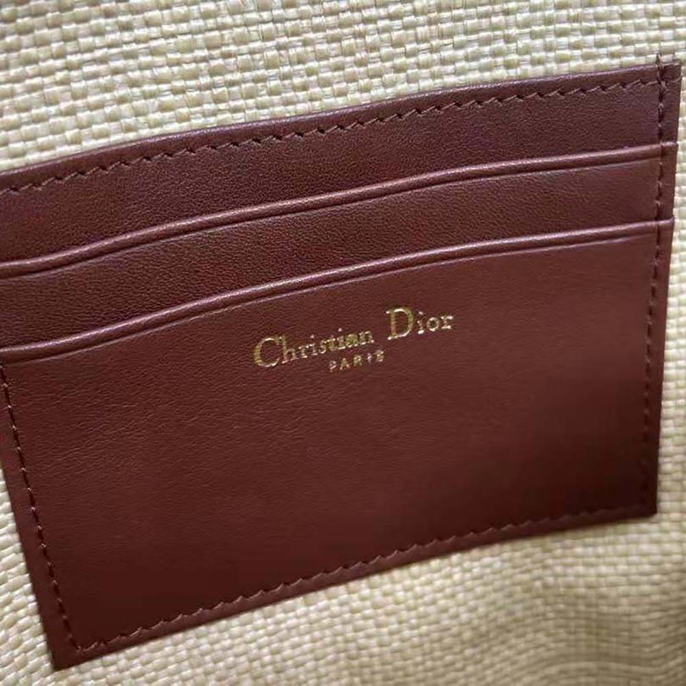 TÚI Dior Women 30 Montaigne Avenue Pouch with Flap Natural Cannage Raffia