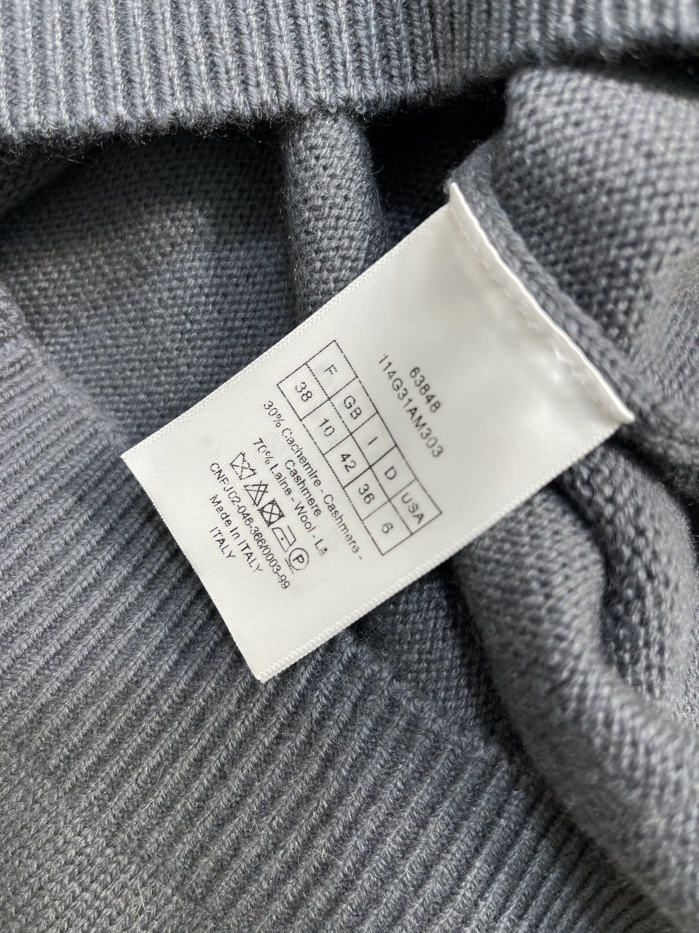 ÁO DIOR V-Neck Gray Sweater