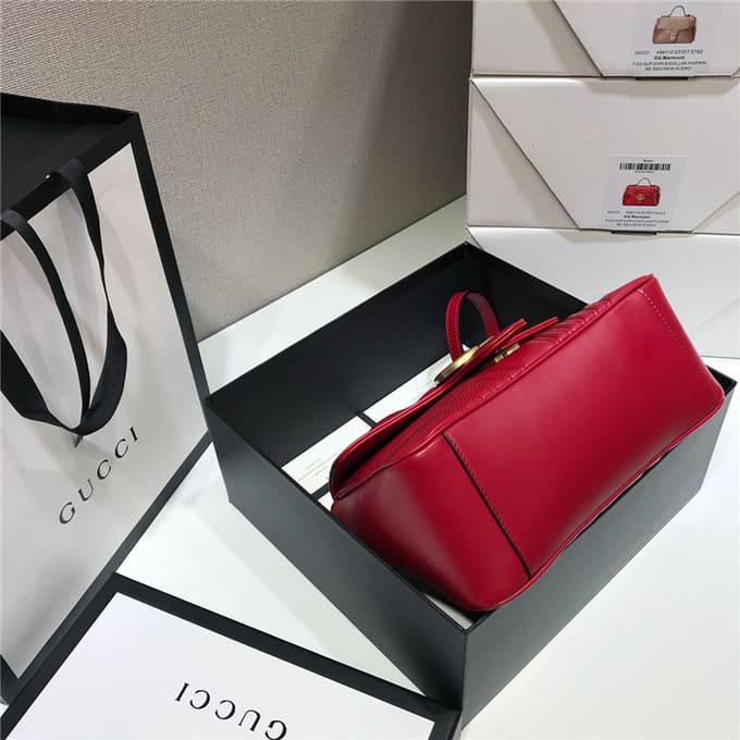 TÚI Gucci GG marmont small top handle bag red Top Quality