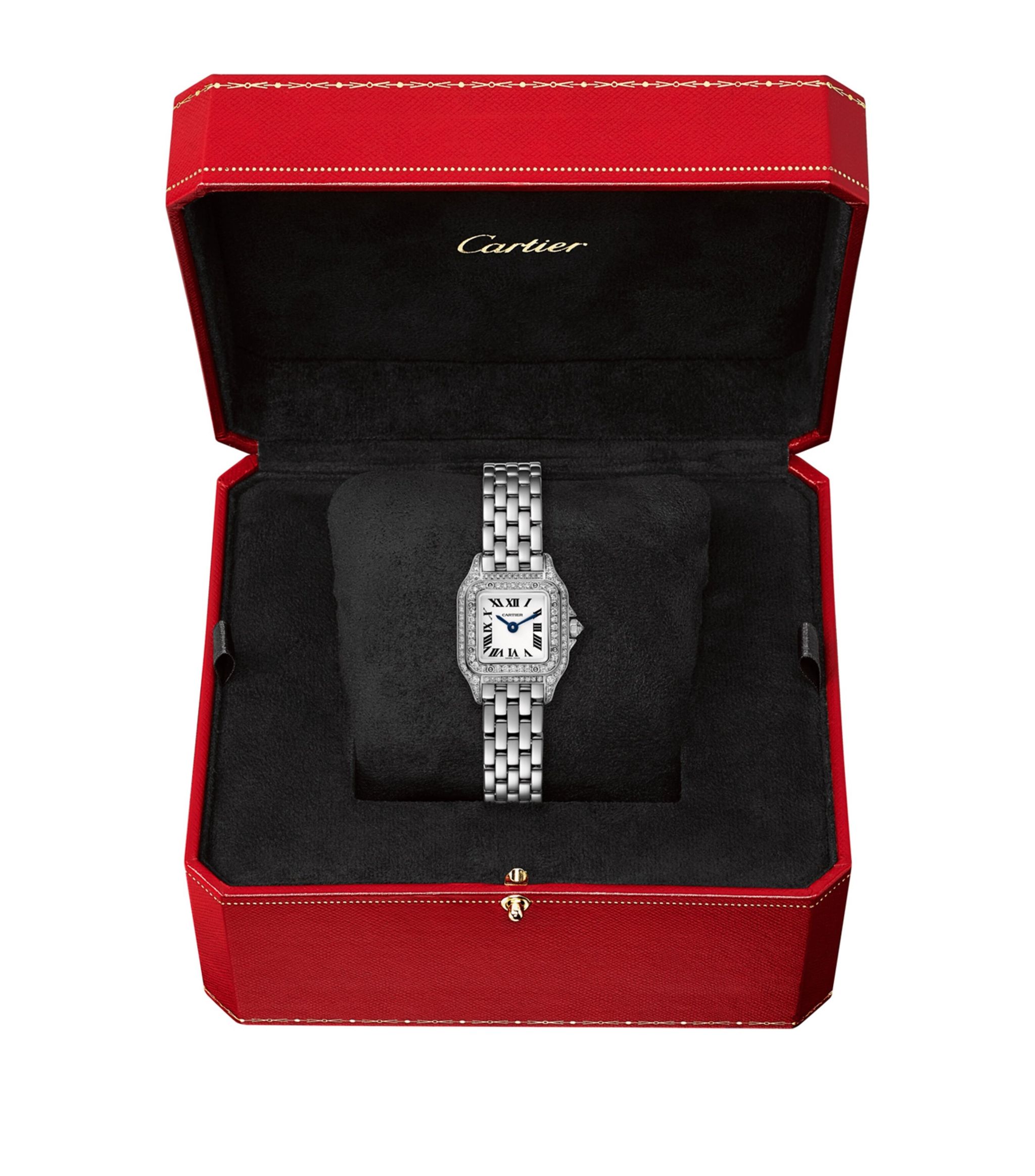 Đồng hồ CARTIER Mini White Gold and Diamond Panthère de Cartier Watch 20mm mặt số màu trắng