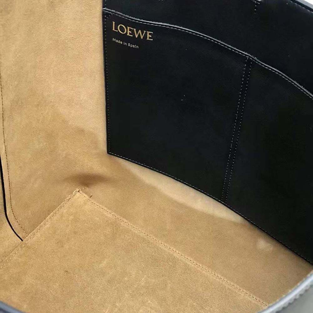 TÚI LOEWE Anagram Tote bằng da bê cổ điển màu đen