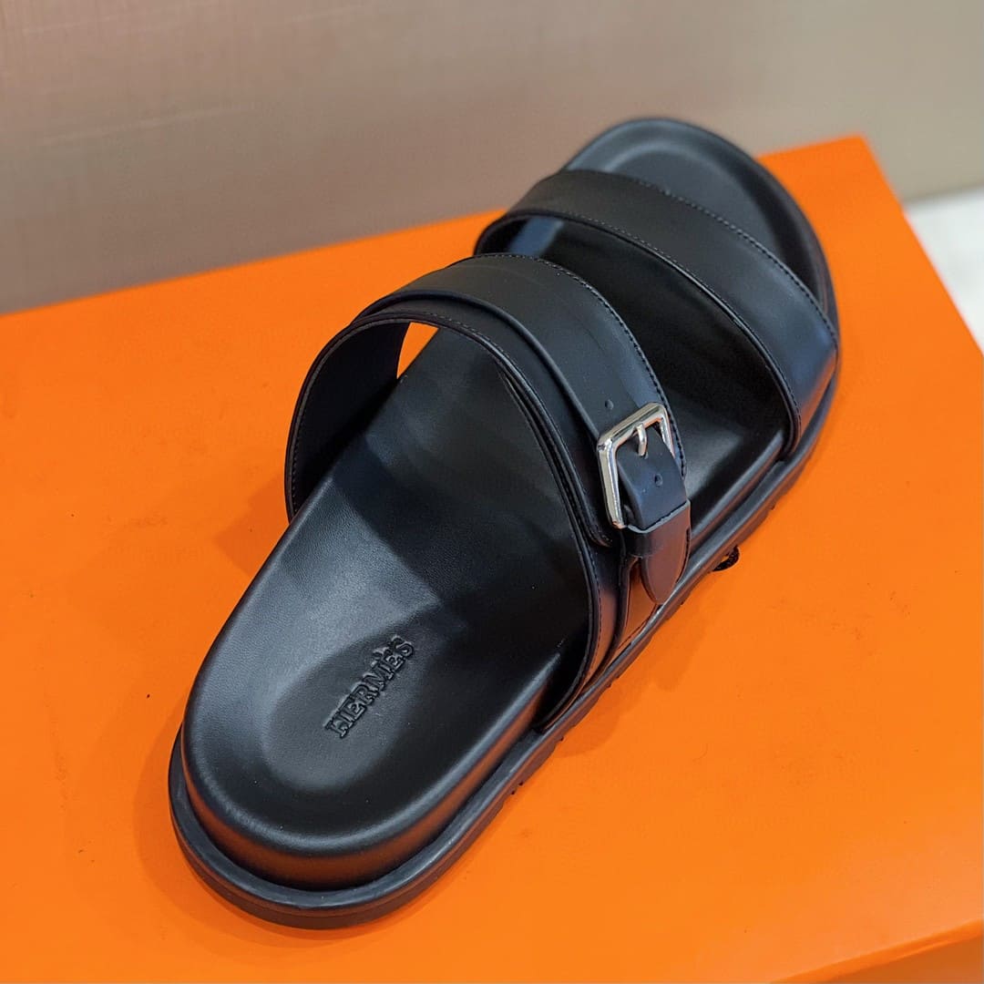 DÉP HERMES BLACK H SANDAL AAA