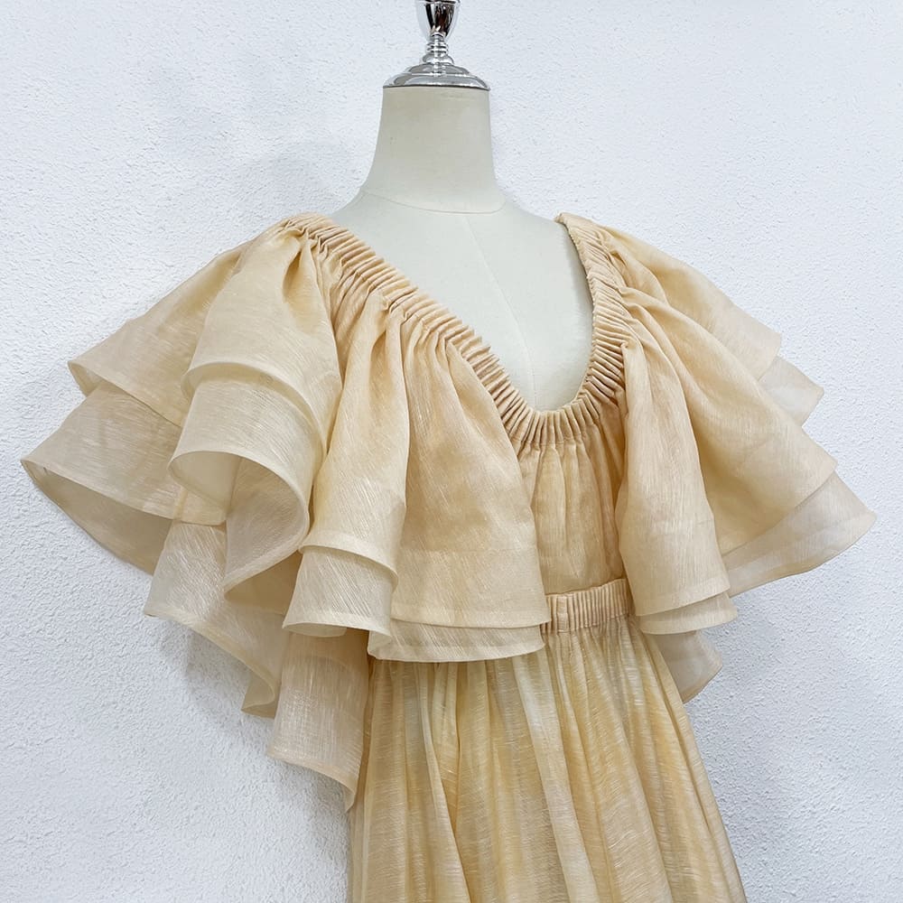 VÁY ZIMMERMANN Vintage Flower Short Sleeve Long Dress High Classy