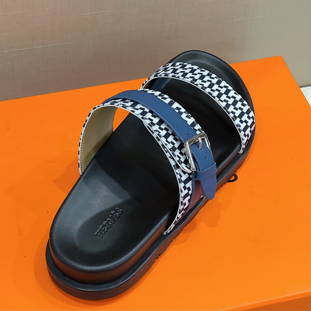 DÉP HERMES BLUE H SANDAL AAA