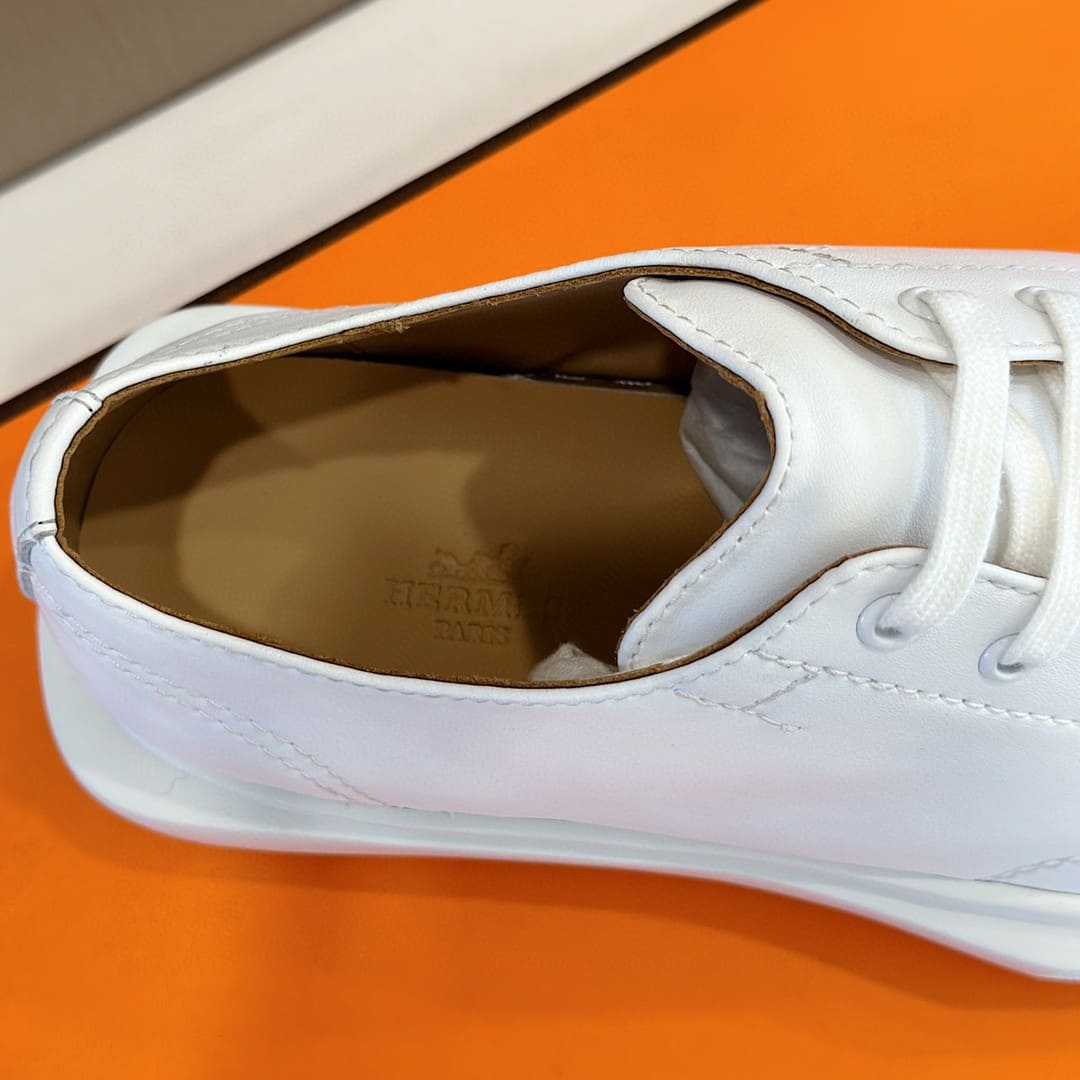 GIÀY HERMES SNEAKER LOW SPORTS CALFSKIN WHITE