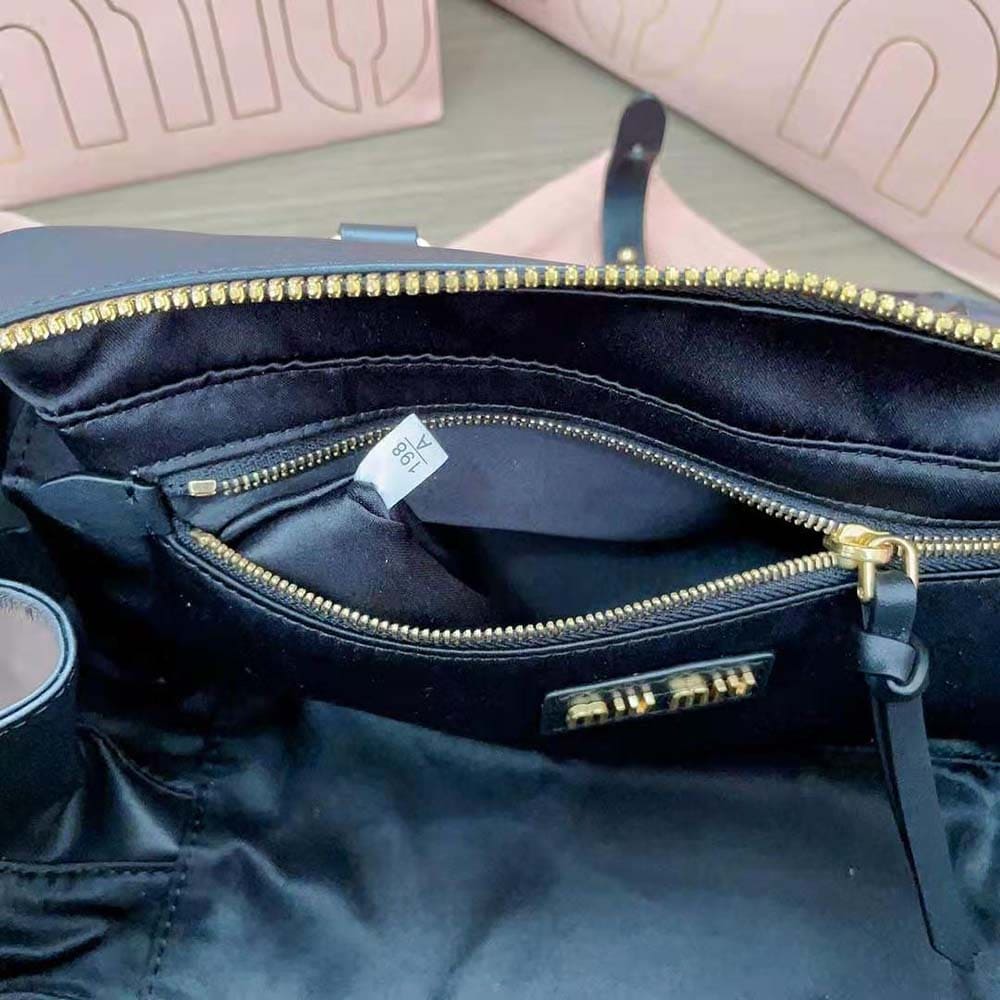 TÚI Miu Miu Women Arcadie Leather Bag-Black