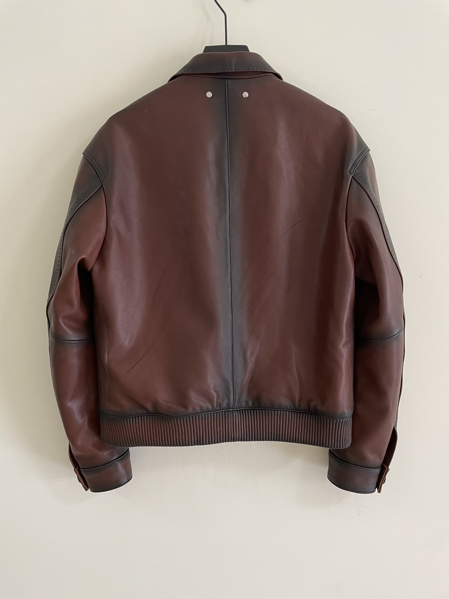 ÁO BERLUTI LEATHER JACKET RED BROWN