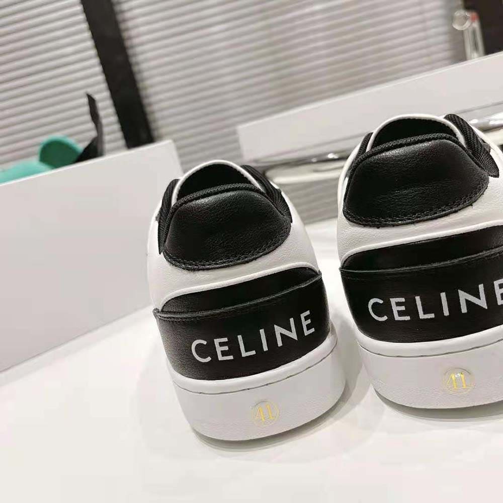 GIÀY CELINE Trainer Low Lace-up Sneaker in Calfskin-Black