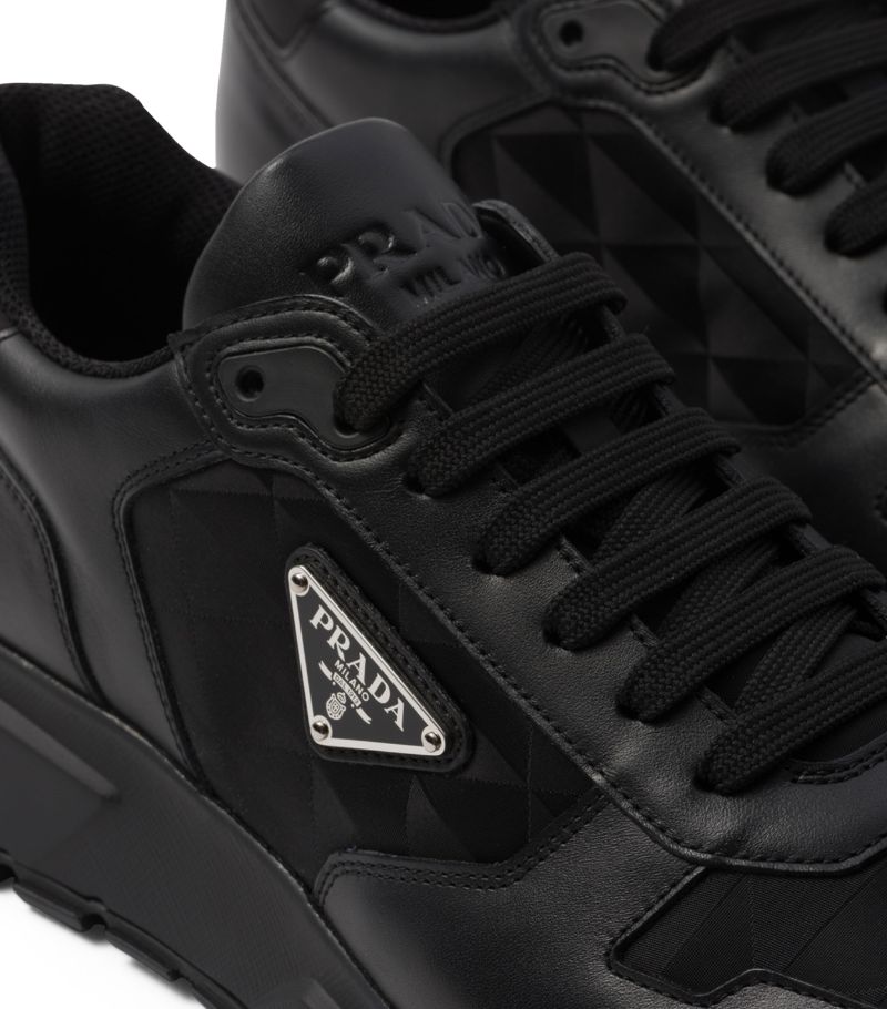 GIÀY PRADA Leather and Re-Nylon Sneakers