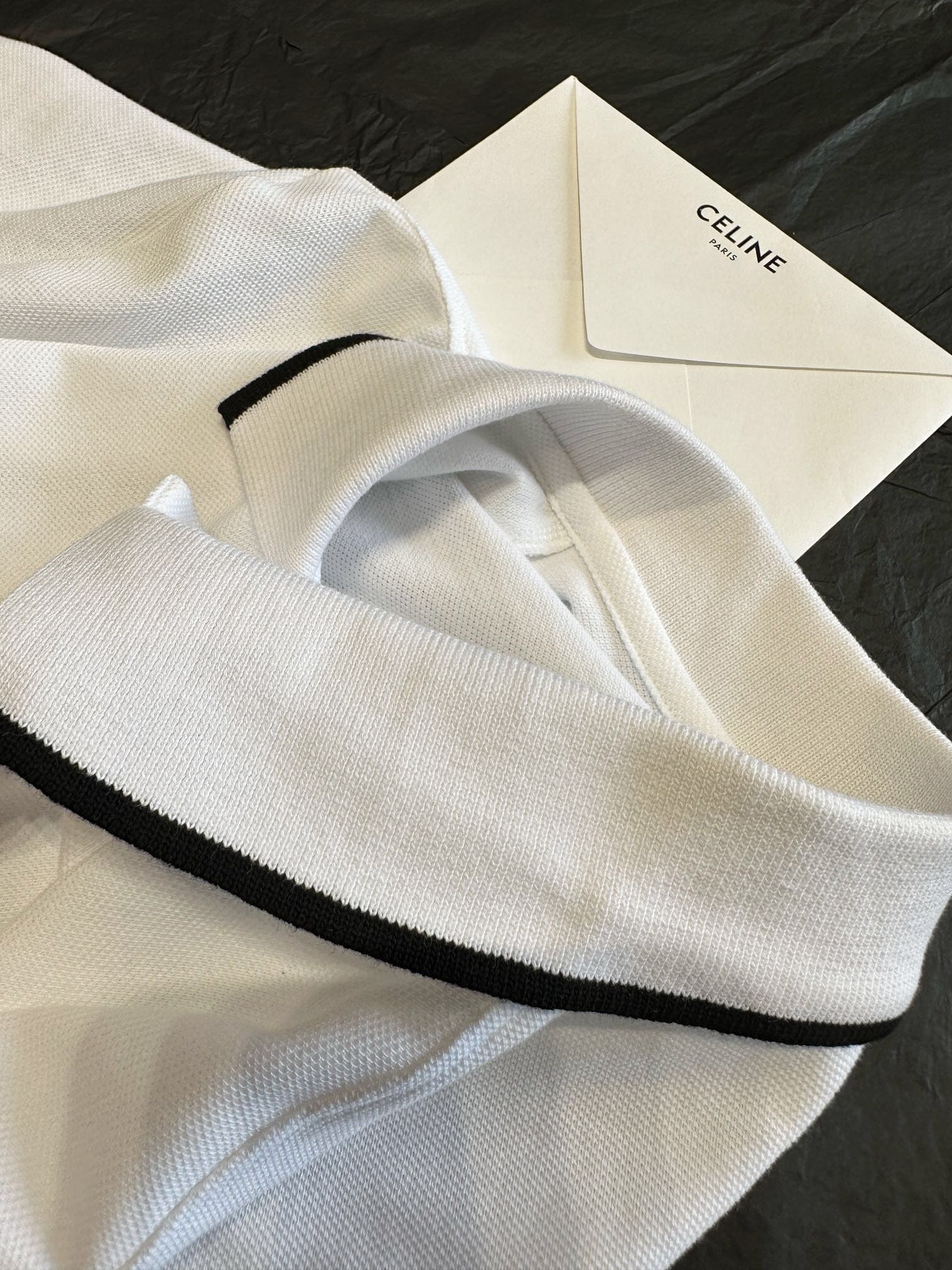 ÁO CELINE LOGO POLO SHIRT WHITE
