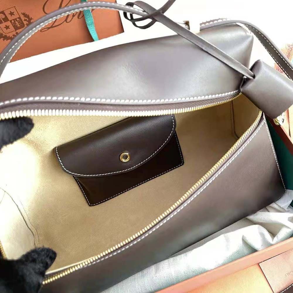 TÚI Loro Piana Women Extra Bag in Calfskin Leather-Brown