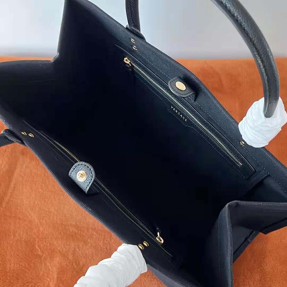 TÚI Versace Women La Medusa Canvas Large Tote Bag-Black