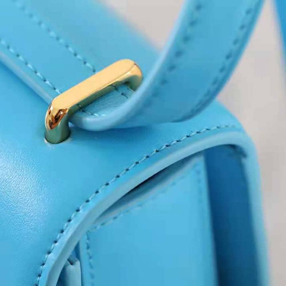 TÚI LOEWE Goya bằng da bê lụa màu xanh blue