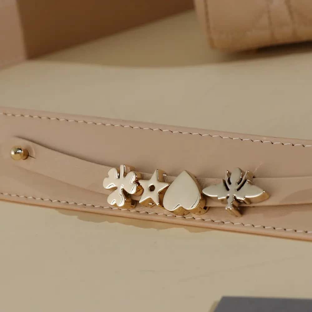 TÚI Dior Small Lady Dior My ABC Dior Bag Sand-Colored Cannage Lambskin da cừu