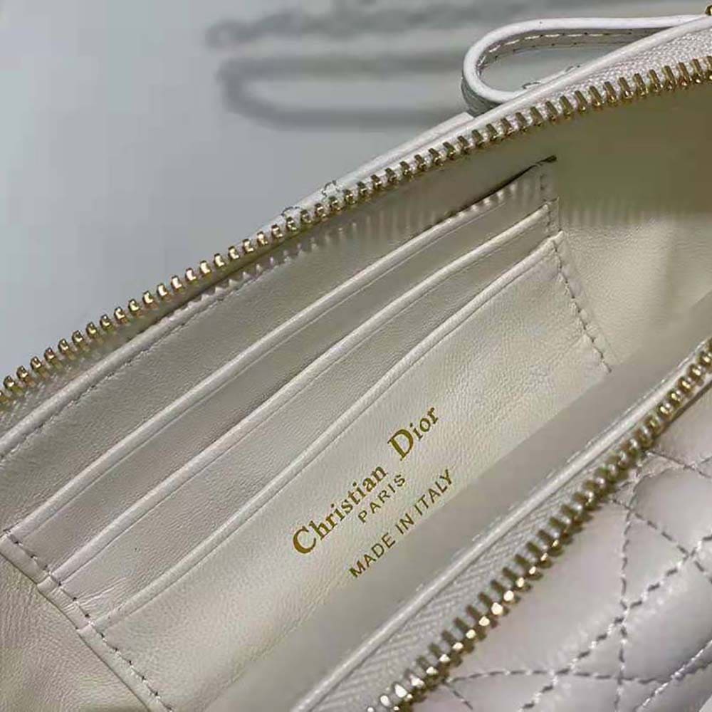 TÚI Dior Women Caro Pouch Latte Supple Cannage Calfskin