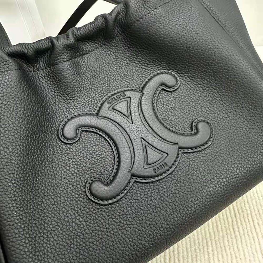 TÚI Celine Women Small Cabas Drawstring Cuir Triomphe in Grained Calfskin