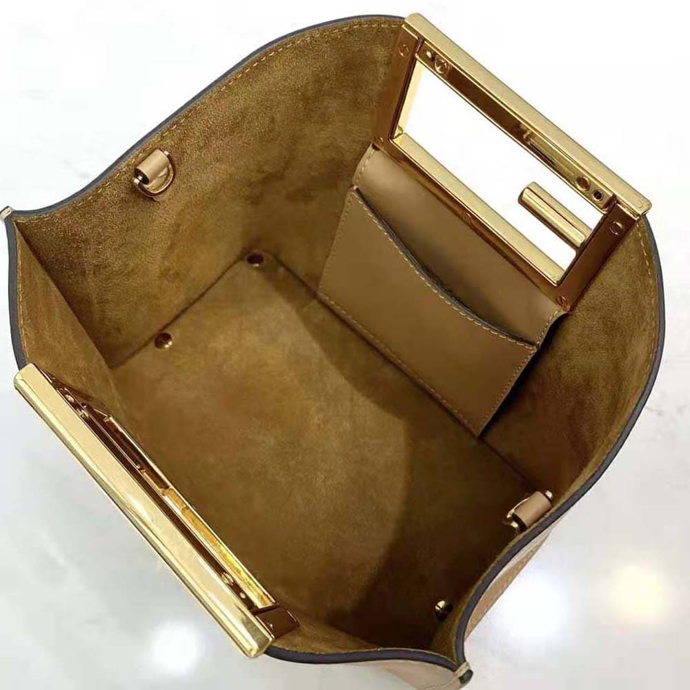 TÚI FENDI Women Way Small Made of Camellia-Colored Leather Bag-Brown